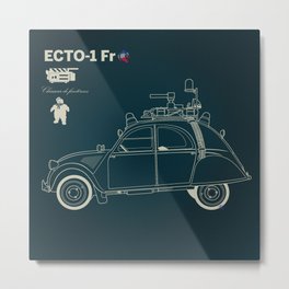   French Ghostbuster Ecto-1  Metal Print | French, France, Nerd, Comedy, Comic, Characters, Graphicnovel, Buster, Cute, Venkman 