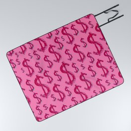  Pink Dollar Sign - Preppy Aesthetic  Picnic Blanket