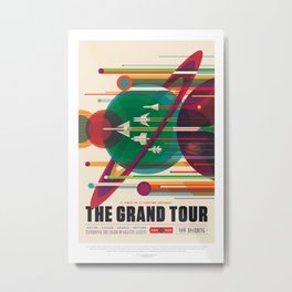 NASA Visions of the Future - The Grand Tour, a Once in a Lifetime Getaway Metal Print | Travel, Commercial, Astronaut, Poster, Nasa, Vintage, Advert, Graphicdesign, Exploration, Space 
