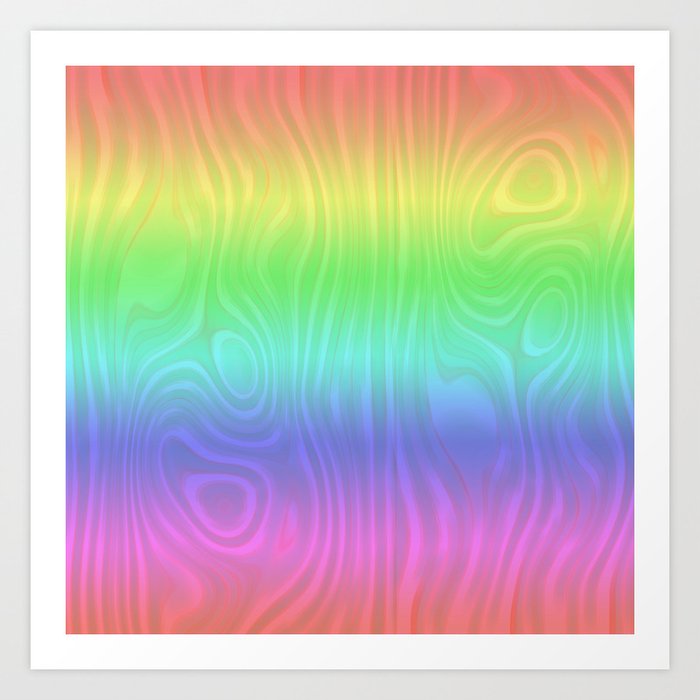 Groovy Pastel Rainbow Art Print By Gx9designs Society6