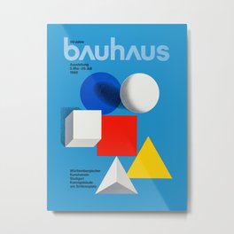 Bauhaus - 50 years of Bauhaus exhibition poster by Herbert Bayer, 1968 Metal Print | Graphicdesign, Weimar, Retro, Exhibitionposter, Geometric, Vintage, Typography, Abstract, Artgallery, German 