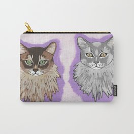 Somali Cats Leo And Vikki Carry-All Pouch | Pets, Breed, Cats, Animal, Grey, Fluffy, Somali, Purple, Contemporary, Cute 