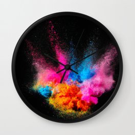 Colorful Powder Wall Clock | Colorpowderprint, Colorfulhomeart, Digital, Colorfulartwork, Buycolorart, Powderhomedecor, Colorfulartprints, Powderartwork, Buypowderart, Colorfulart 