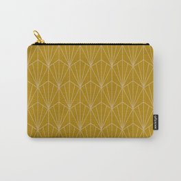 Art Deco Vector in Gold Carry-All Pouch | Vector, Curated, Abstract, Triangles, Bohemian, Minimal, Boho, Mustard, Geometric, Gold 