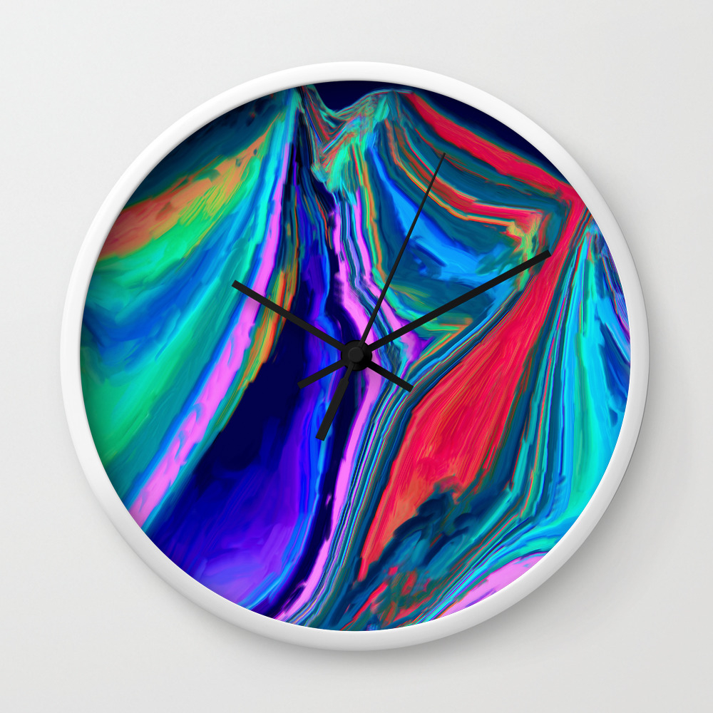 Northern Lights Aurora Borealis Abstract Oil Painting Wall Clock