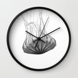 Black and White Jellyfish Wall Clock