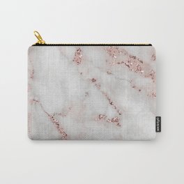 Marble and Glittering Gemstones (vii 2021) Carry-All Pouch | Elegant, Rose Gold, Pink, Crystals, Gemstones, Quartz, Delicate, Modern, Tender, Graphicdesign 