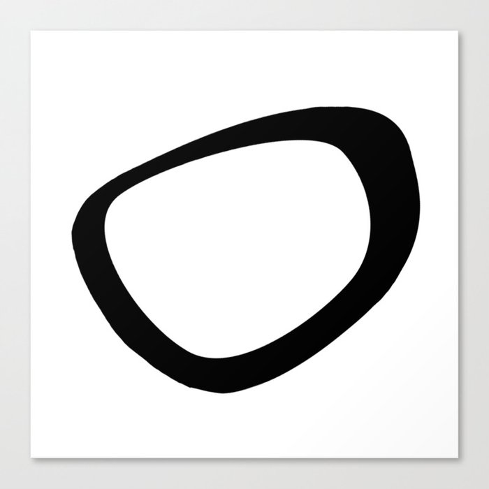 Black White Abstract Circle Canvas Print By