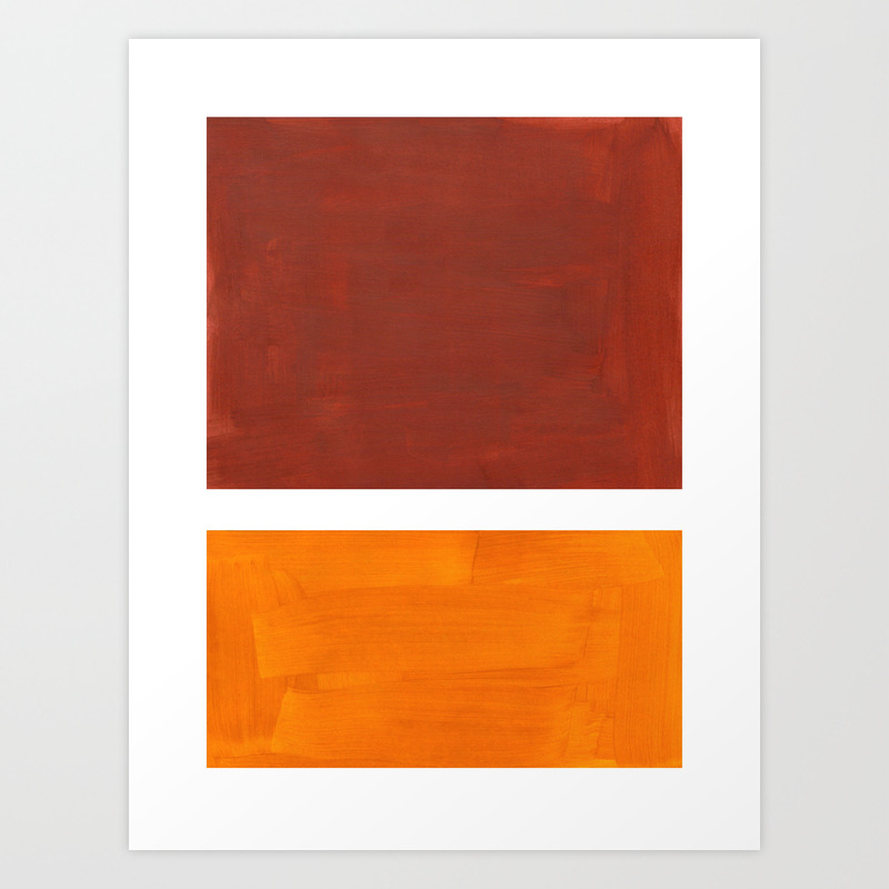 Burnt Sienna Yellow Ochre Rothko Minimalist Mid Century Abstract