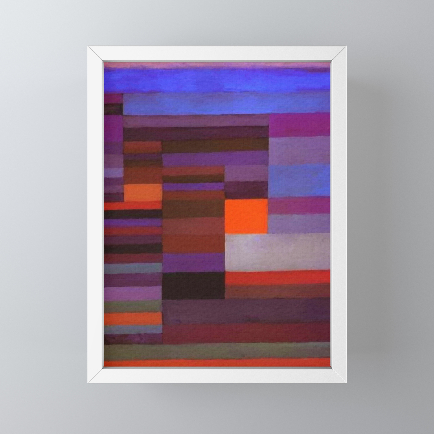 Paul Klee Fire In The Evening Colorful Abstract Art Framed Mini