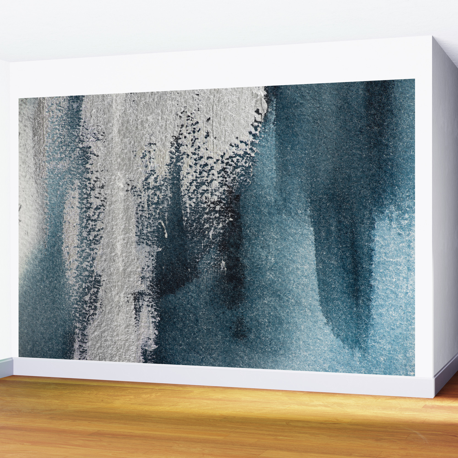Navy Blue Silver Gray Abstract Painting Wall Mural By Arteprintedigital Society6