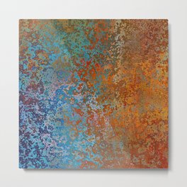 Vintage Rust, Copper and Blue Metal Print | Marble, Vintage, Rusty, Nature, Industrial, Copper, Terracotta, Minimal, Colourful, Colorful 