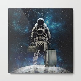 Space Traveller Metal Print | Storm, Space, Meteorstorm, Concept, Clouds, Astronaught, Stars, Moon, Luggage, Cloud 