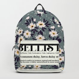 Daisy Flower Scientific Info Art Print Backpack | Dukes, Beautiful, Boho, Floral, Genus, Scientific, Hippie, Vintage, Retro, Fancy 