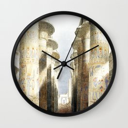 Great Hall at Karnak temple in Thebes illustration by David Roberts Wall Clock | Architecture, Thebes, European, Retro, Desert, Vintage, Colonial, Karnak, Ancient, Ruins 