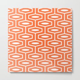 Geometric Ogee Pattern 136 Orange Metal Print | Curated, Regency, Geometric, Hollywoodregency, Modernist, Palmsprings, Pattern, Lattice, Modern, Graphicdesign 