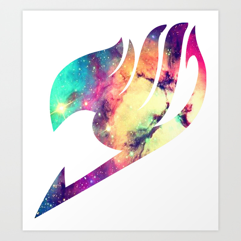 Galaxy Fairy Tail Logo Art Print By Zipzapattack Society6