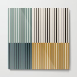 Color Block Line Abstract VIII Metal Print | Minimalist, Pattern, Mid Century Modern, Line, Yellow, Minimal, Vintage, Geometric, Stripes, Boho 