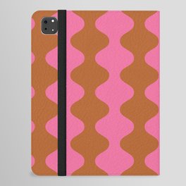 Hourglass (Rust and Pink) iPad Folio Case | Curves, Warm, Symmetry, Geometrical, Minimal, Waved, Pattern, Hourglass, Graphicdesign, Wavy 