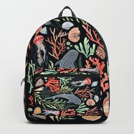 Whale shark Backpack | Watercolor, Ocean, Shell, Reef, Sea, Whaleshark, Shark, Painting, Seashell, Underwater 