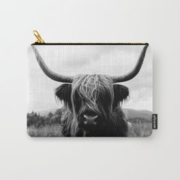 Scottish Highland Cattle Black and White Animal Carry-All Pouch | Wildlife, Nature, Scottish, Adventure, Animal, Bnw, Scotland, Photo, Mother, Highland 
