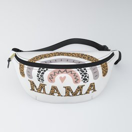 Mama Leopard Cheetah Print, Hand Drawn Rainbow Poster, Gift For New Mom Fanny Pack