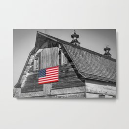 American Vintage Metal Print | Flyoverstates, Richhill, Butlermissouri, Selectivecolor, Usaflag, Joplin, Photo, America, Kansascity, Heartofamerica 