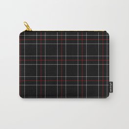 P5 Plaid Carry-All Pouch | Pattern, Graphicdesign, Black, Plaid, Black And White, Red 
