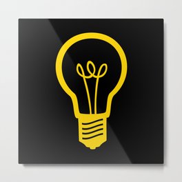 Yellow Lightbulb Metal Print | Bulb, Edison, Light, Technician, Electricity, Research, Electric, Yellow, Lightbulb, Graphicdesign 