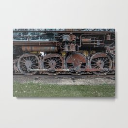 Rusting Drive Wheels of Vintage Steam Train Locomotive Metal Print | Locomotive, Drive Wheels, Ferroequinologist, Steam Locomotive, Train, Photo, Trains, Rusted, Railfan, Abandoned 