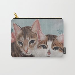 Phoebe & Odin Carry-All Pouch | Cat, Floral, Vintagecat, Cats, Oil, Painting, Animal, Pastelcat, Catpainting, Catillustration 