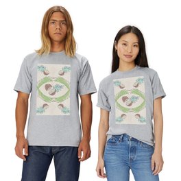 Coconut Grove Pattern Green Beige T Shirt