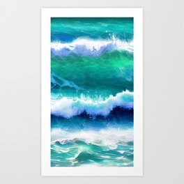 Watercolor Waves Art Print