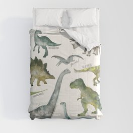 Dinosaurs Comforter | Dinosaurs, Children, Nature, Animal, Illustration, Drawing, Curated 