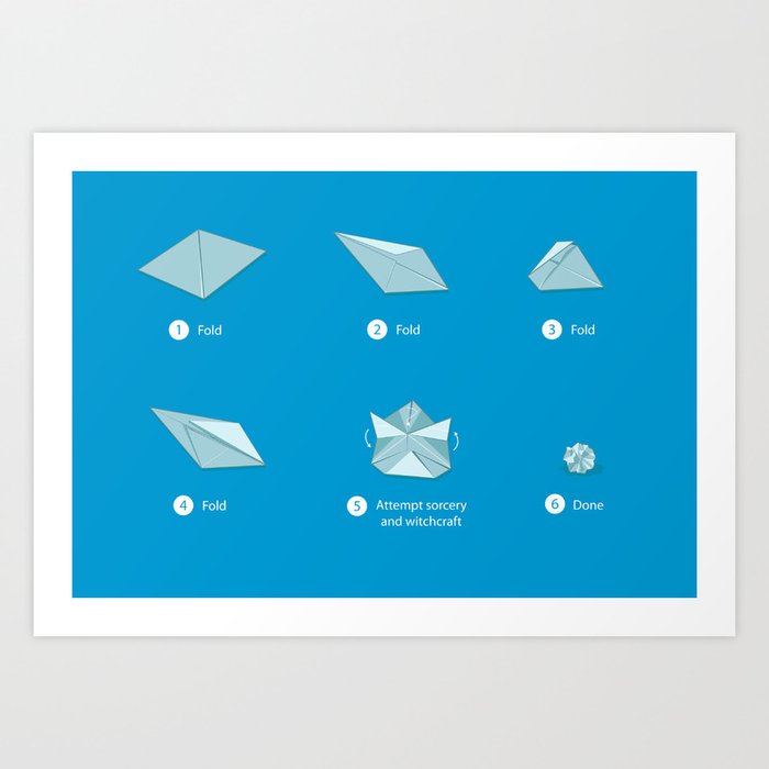 Step By Step Origami Art Print By Aguerrero Society6