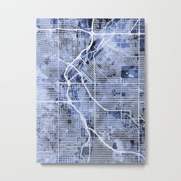 Denver Colorado Street Map Metal Print | Michaeltompsett, Mappainting, Citymap, Colorado, Watercolor, Streetmap, Denvercitymap, Watercolourmap, Denverposter, Denvercolorado 