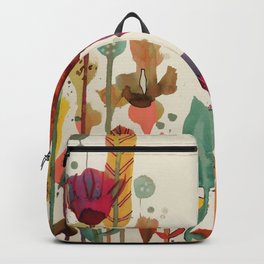 encore un peu de temps Backpack | Watercolor, Nursery, Nature, Flower, Bird, Ink, Colorful, Cute, Painting, Joy 