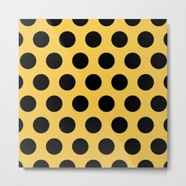 Mid Century Modern Polka Dots 550 Black and Yellow Metal Print | Polkadotpattern, Retro, Polkadots, 80S, Graphicdesign, Yellow, Deco, Midcenturymodern, Polka, Pretty 