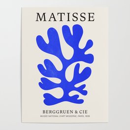 Electrik: Matisse Color Series III | Mid-Century Edition Poster | Leaf, Boho, Blue, Plant, Matisse, Leaves, Shapes, Vintage, Botanical, Retro 