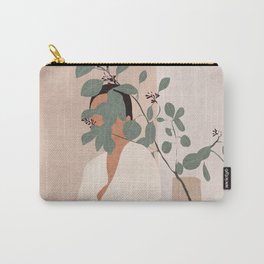 Behind the Leaves Carry-All Pouch | Curated, Shape, Drawing, Summer, Modern, Art, Illustration, Minimal, Nature, Vase 
