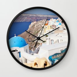 Santorini Greece Wall Clock