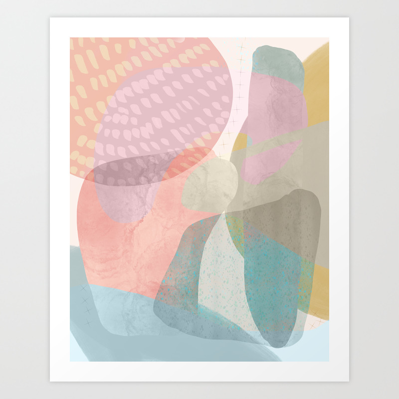 Shapes And Layers No 16 Watercolor And Pastel Abstract Painting