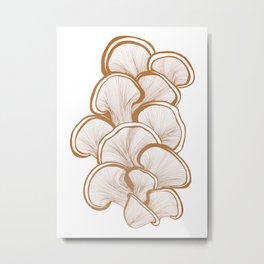 Mushrooms in Copper Metal Print | Copper, Warm, Nature, Fungi, Natural, Drawing, Alicia, Pattern, Mushroom, Mushrooms 