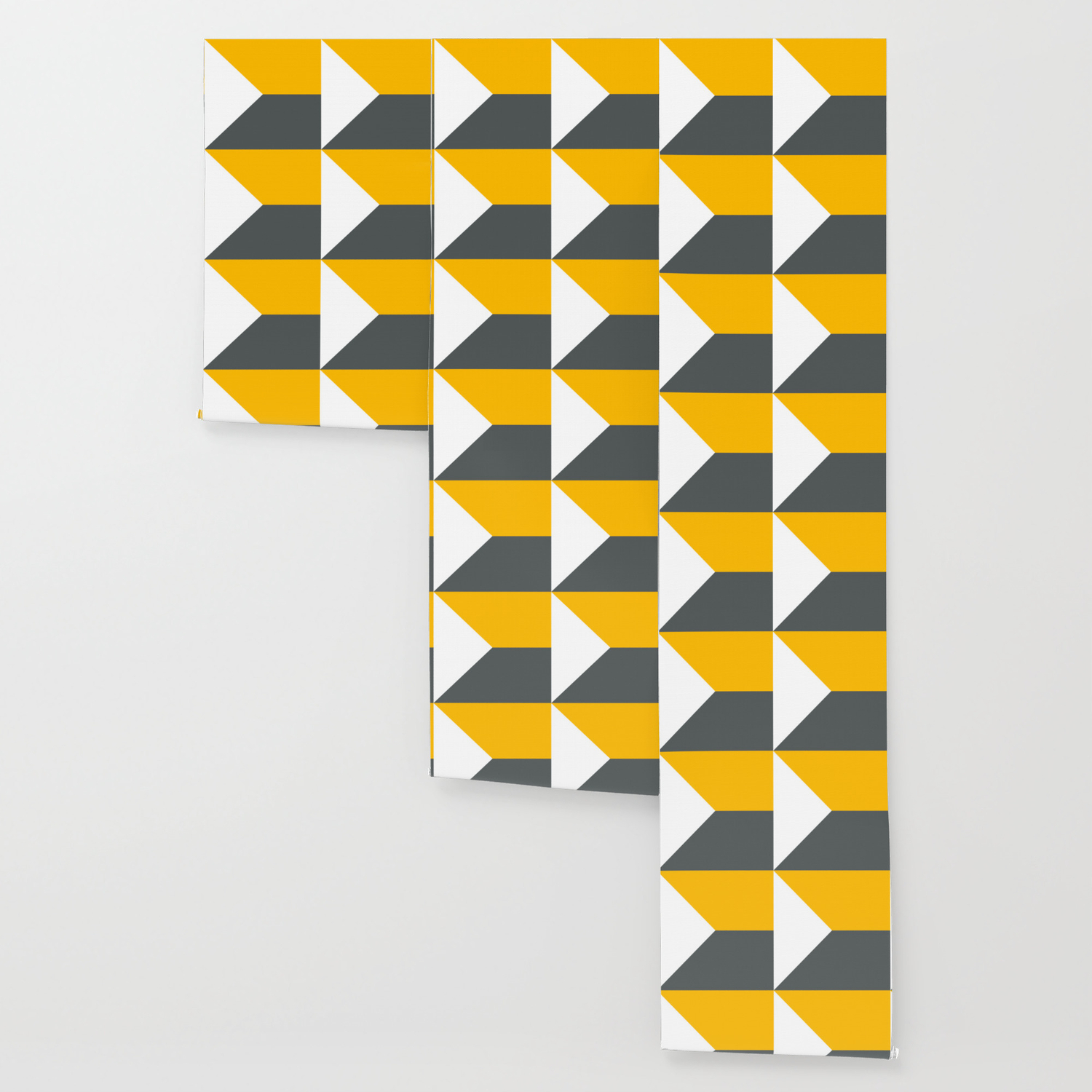 Yellow Grey White Abstract Geometric Art Wallpaper By Koovox