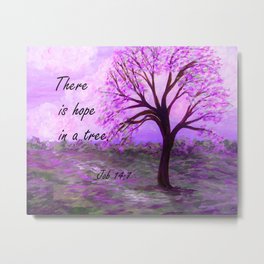 There is Hope in a Tree Metal Print | Purple, Pink, Hope, Painting, Eloiseschneider, Elaineernst, Art, Job14, Eloiseart, Growth 