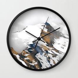 mountain 10 Wall Clock | Color, Curated, Fog, Cloud, Abstract, Digital, Mountain, Photo, Gold, Nature 