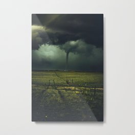 Tornado Coming (Color) Metal Print | Landscape, Scenery, Photo, Tornadoes, Climate, Stormy, Storming, Farmland, Hurrican, Tornado 