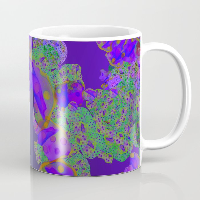 "Be yourself (Pop Fantasy Colorful Pattern 02)" Coffee Mug | Painting, Digital, Pattern, Acrylic, Pop-art, Watercolor, Street-art, Abstract, Green, Purple