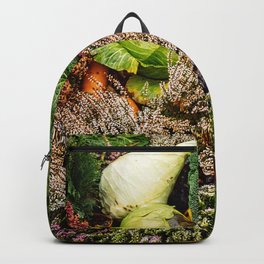 Vegetable pattern Backpack | Diet, Heide, Vegan, Color, Colorful, Flowers, Vegetable, Healthy, Autumn, Harvest 