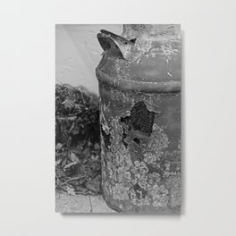 Master of Subterfuge Metal Print | Milk, Rusted, Michialeschneider, Black and White, Photo, Rusty, Churn 